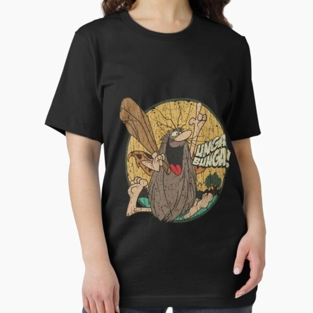 Cool Captain Caveman  Cartoon Character Graphic Tee Shirt